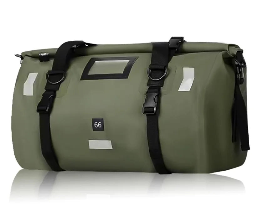Waterproof motorcycle tail bag, 20–66L travel pack