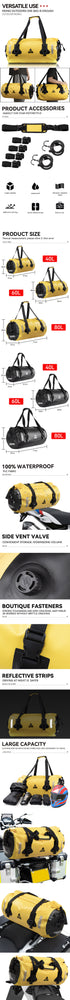 Waterproof motorcycle dry bag 40–90L for adventures