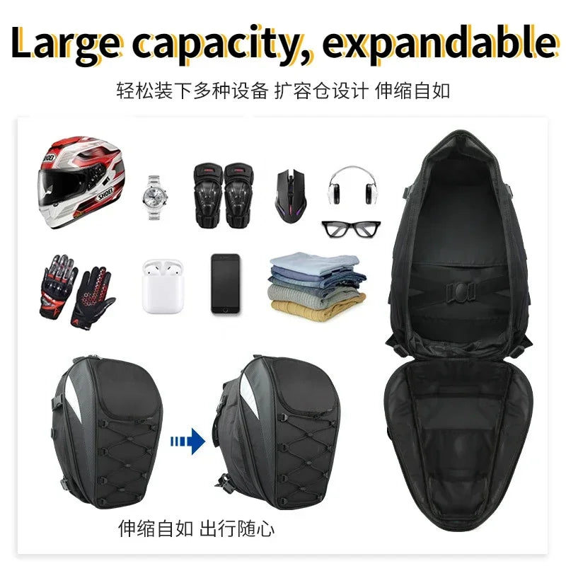 45L waterproof motorcycle tail bag, high capacity