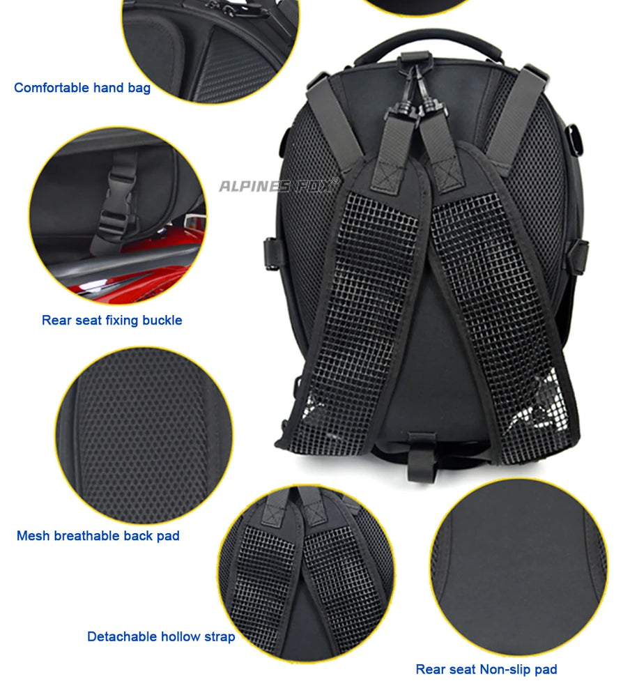 37L waterproof motorcycle rear seat bag, durable