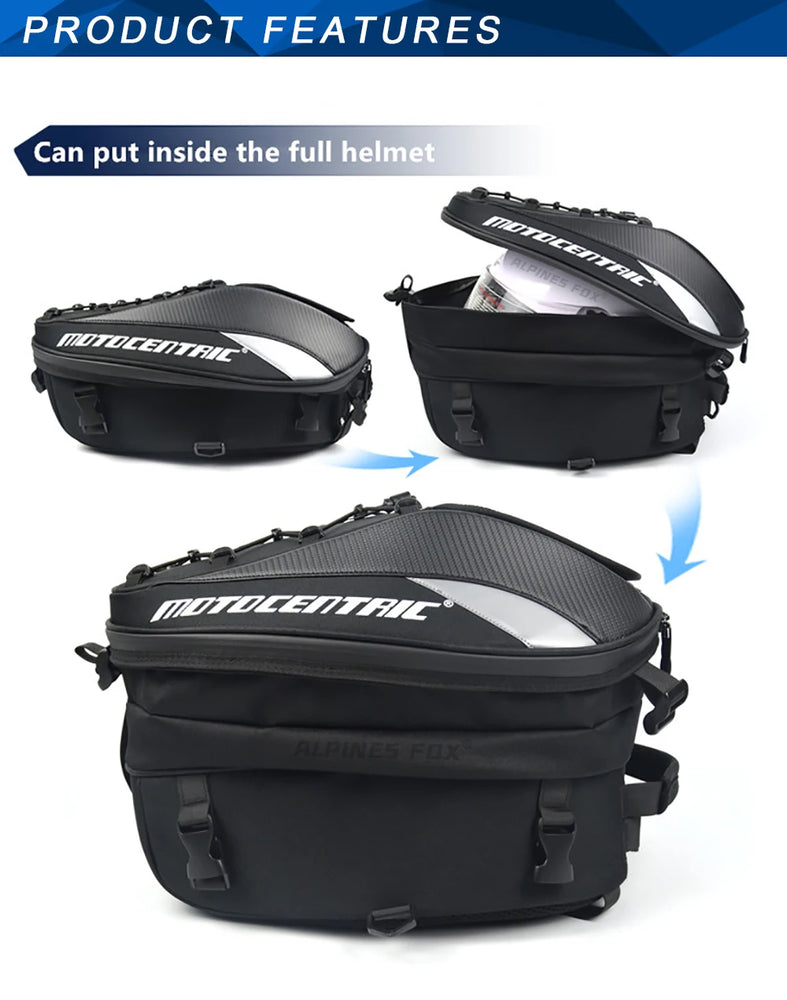 37L waterproof motorcycle rear seat bag, durable