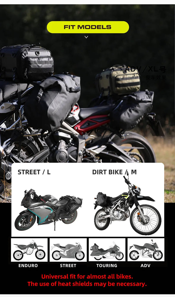 Rhinowalk waterproof motorcycle pannier bags 18–48L