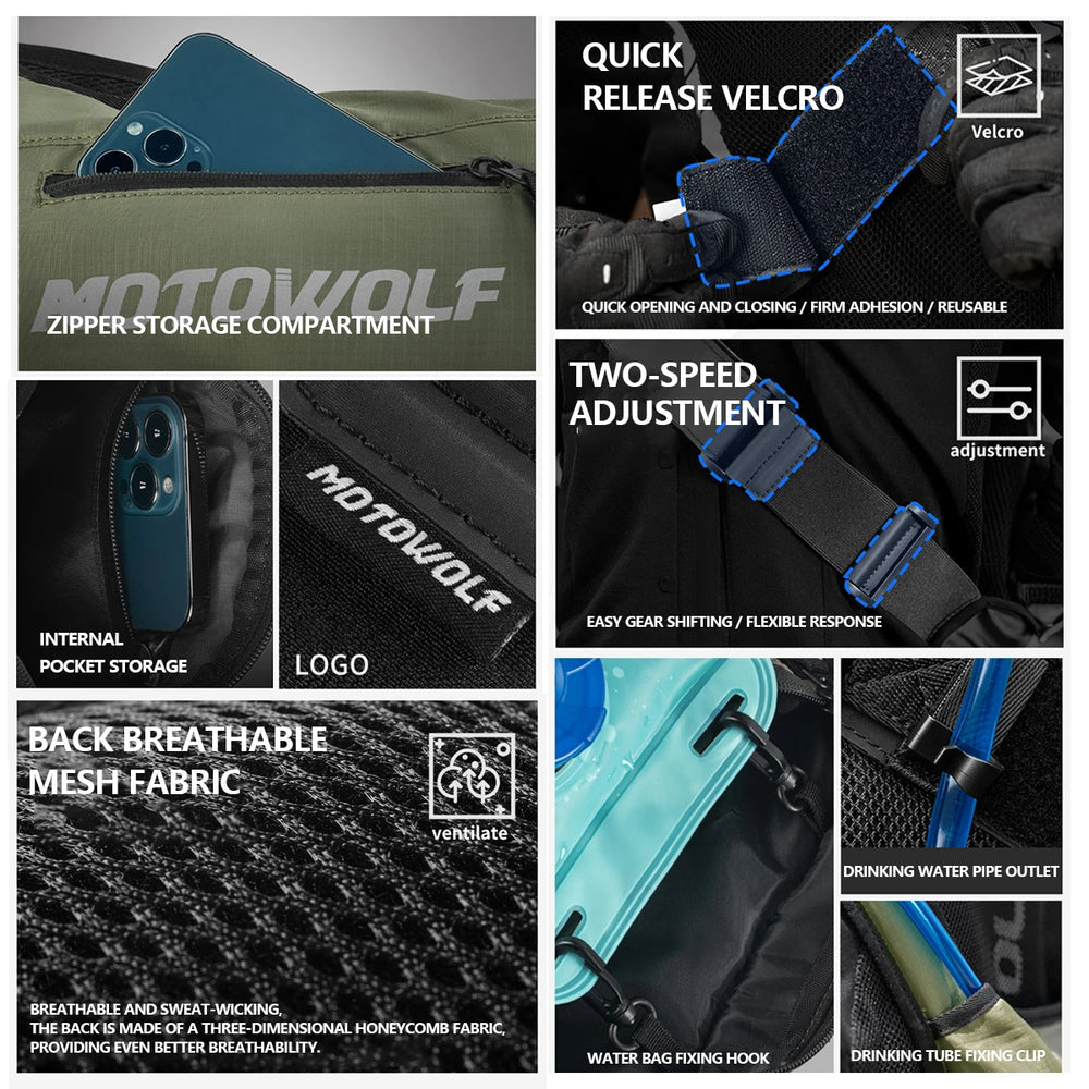 Motorcycle Hydration Backpack MTB Off-Road Riding
