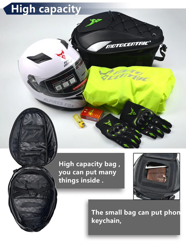 37L waterproof motorcycle rear seat bag, durable