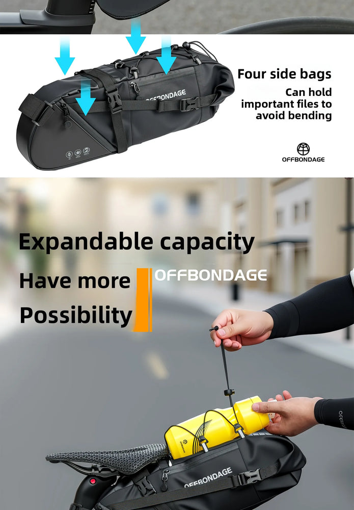 OFFBONDAGE 15L Foldable Rear Bike Saddle Bag