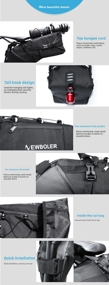 Bicycle Rear Seat Bag Waterproof Large Capacity