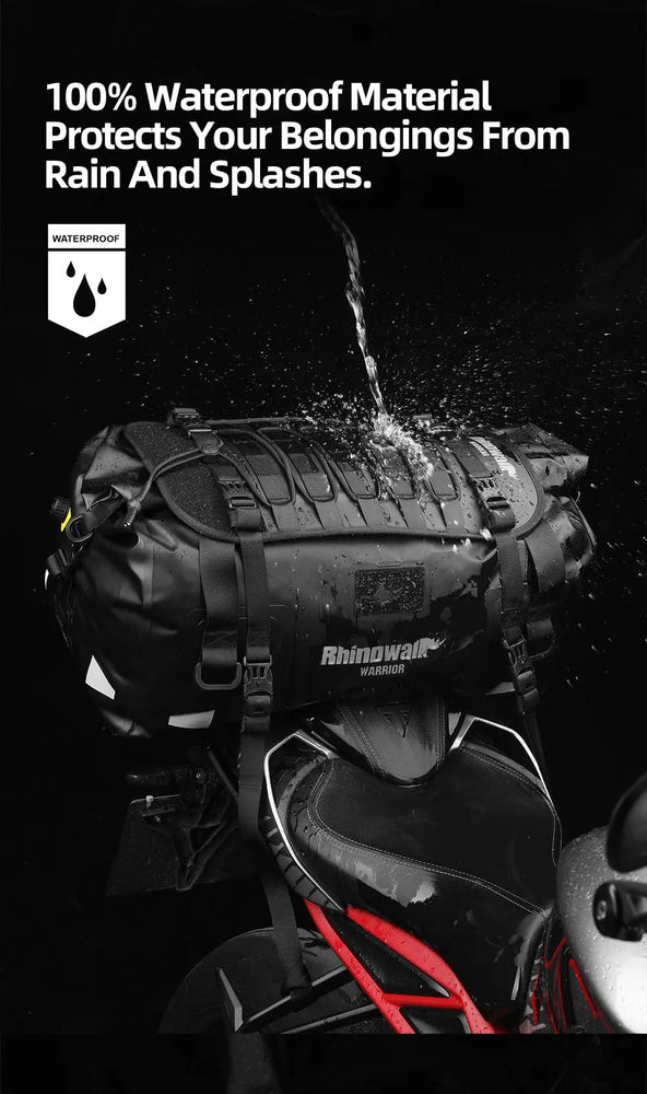 20–65L motorcycle back seat bag, waterproof MOLLE