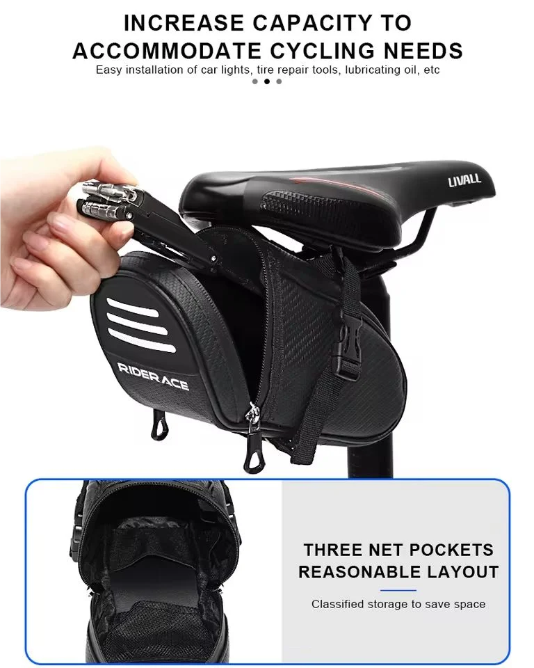 Bicycle Seat Tail Bag Waterproof Reflective Storage