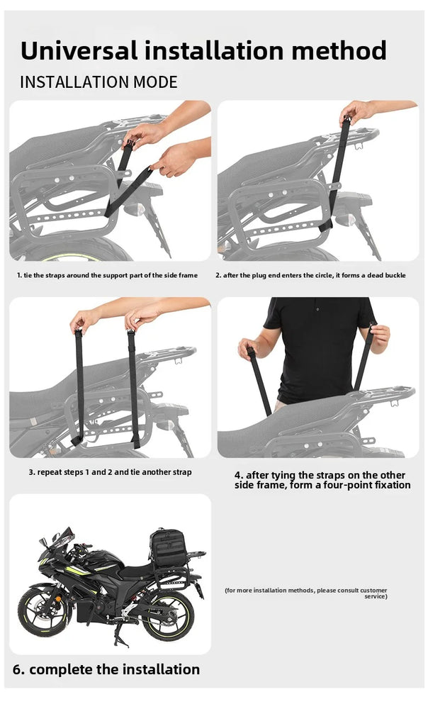 Motorcycle tail bag 19–80L, waterproof & expandable