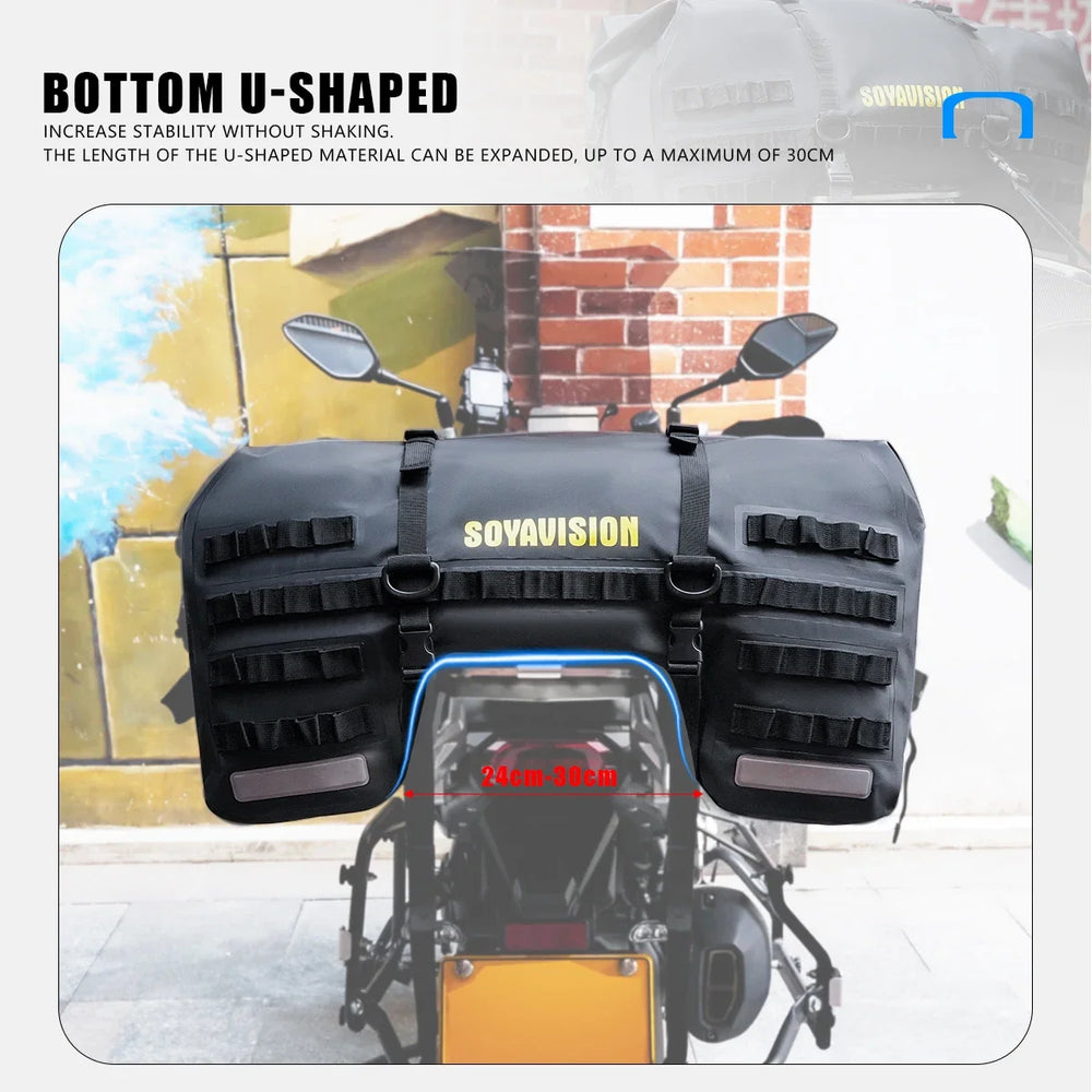 Waterproof motorcycle seat bag, travel luggage