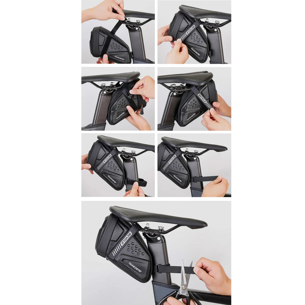 1L Bike Saddle Bag EVA Hard Shell Reflective Waterproof