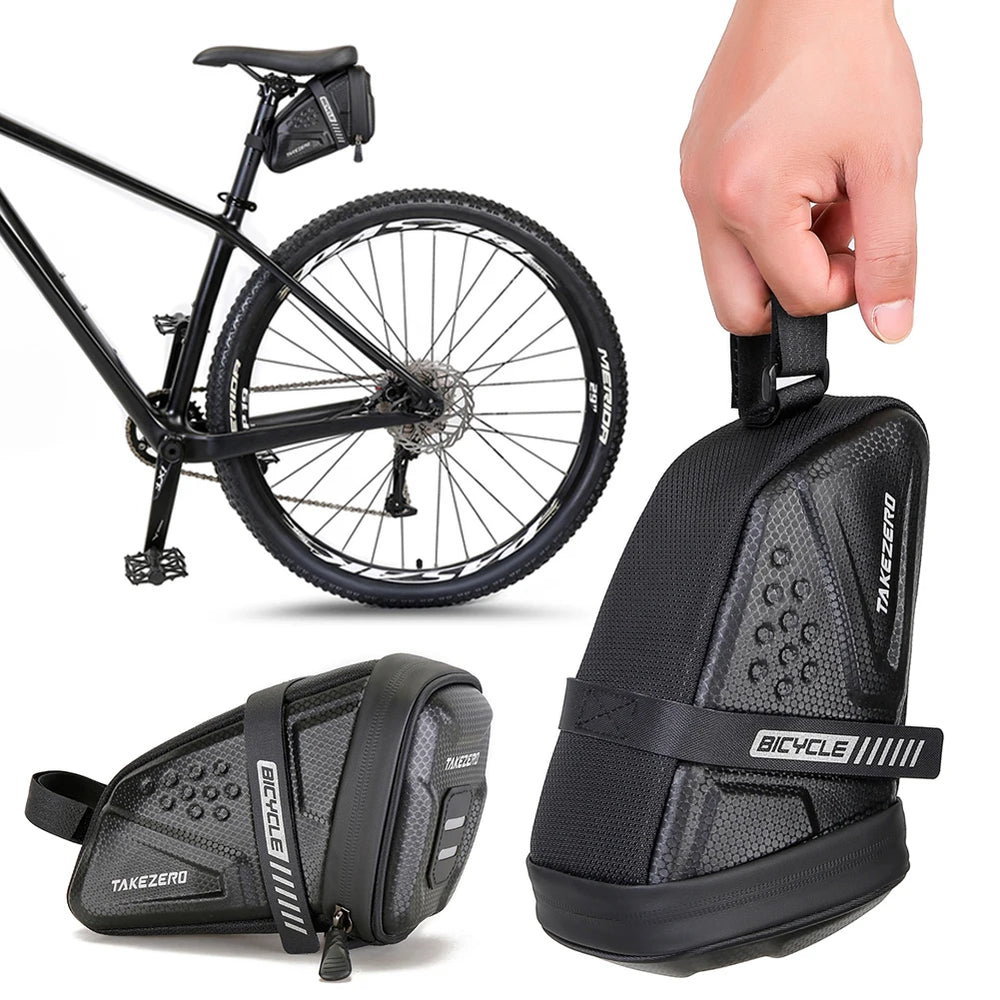 1L Bike Saddle Bag EVA Hard Shell Reflective Waterproof