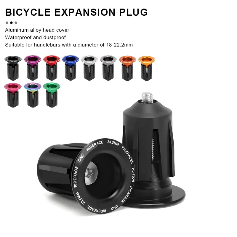 1 Pair Bicycle Handlebar End Plugs Alloy Caps