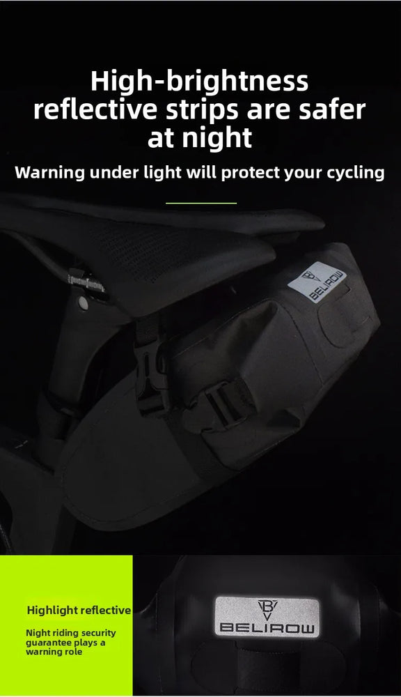 Waterproof bike saddle bag for MTB & road cycling