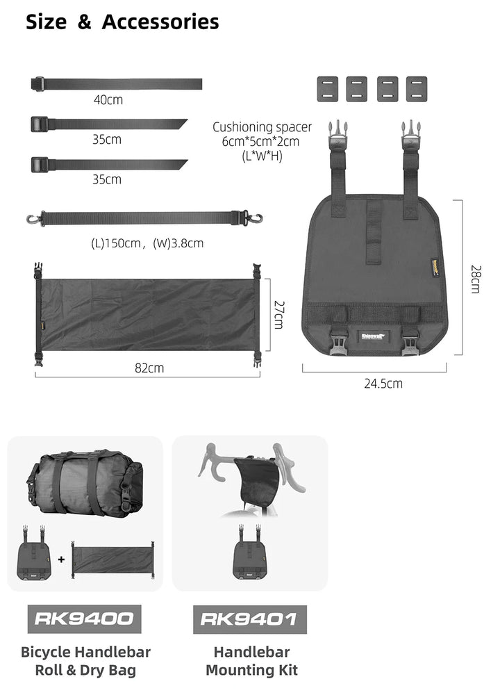 Rhinowalk 12L Waterproof Bicycle Handlebar Bag