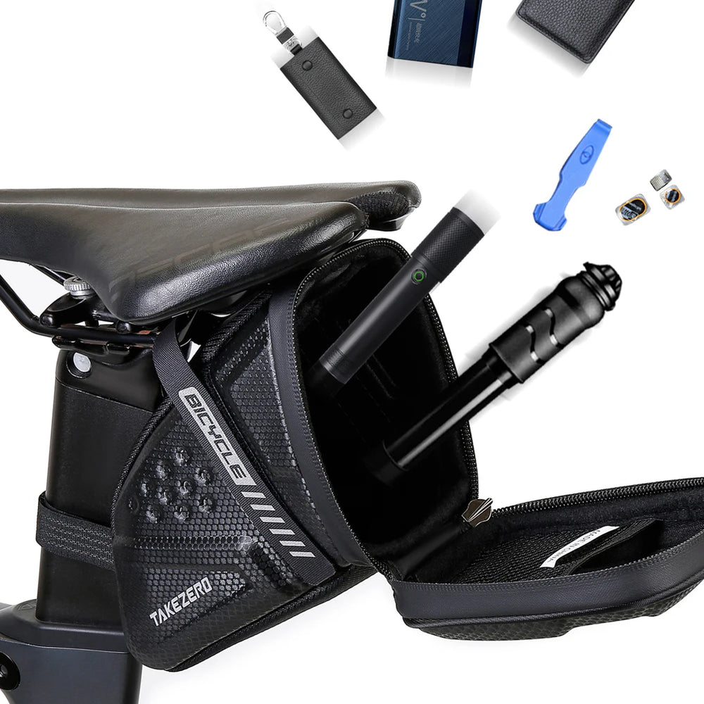 1L Bike Saddle Bag EVA Hard Shell Reflective Waterproof
