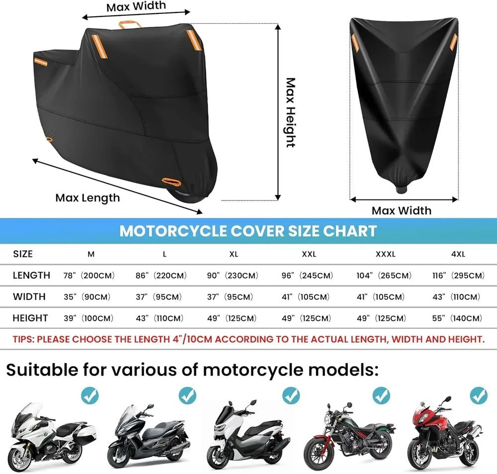 Waterproof Motorcycle Cover UV Protection Polyester