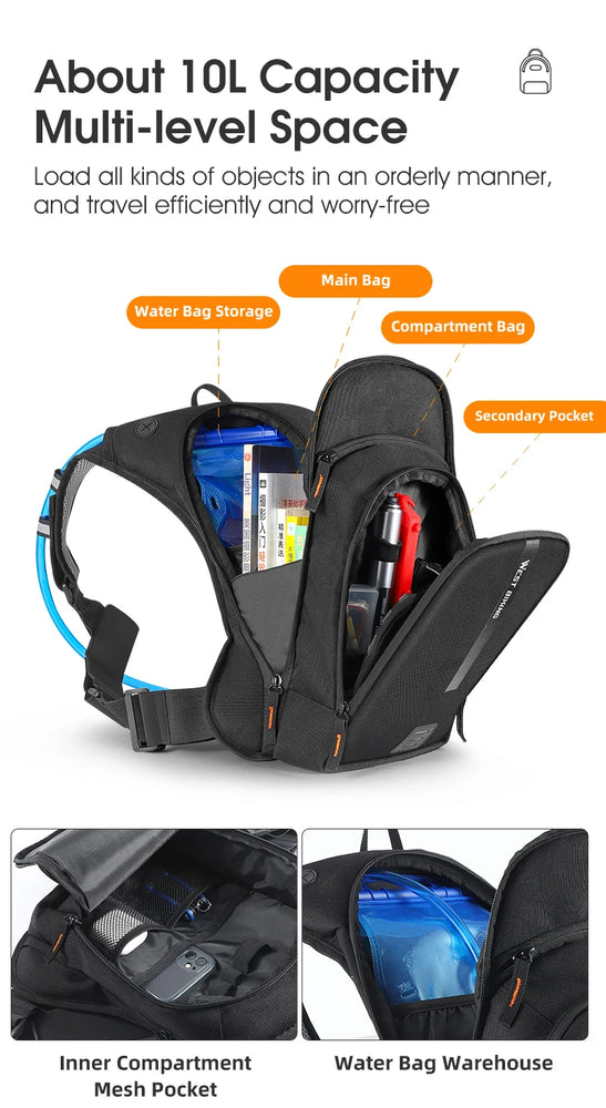 WEST BIKING 10L Ultralight Cycling Hydration Backpack