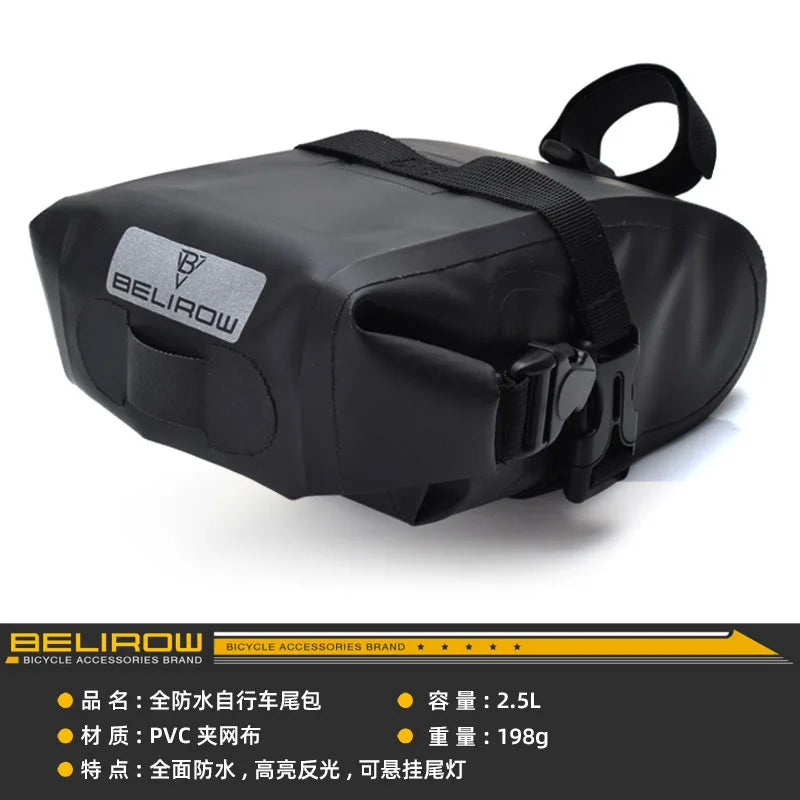 Waterproof bike saddle bag for MTB & road cycling