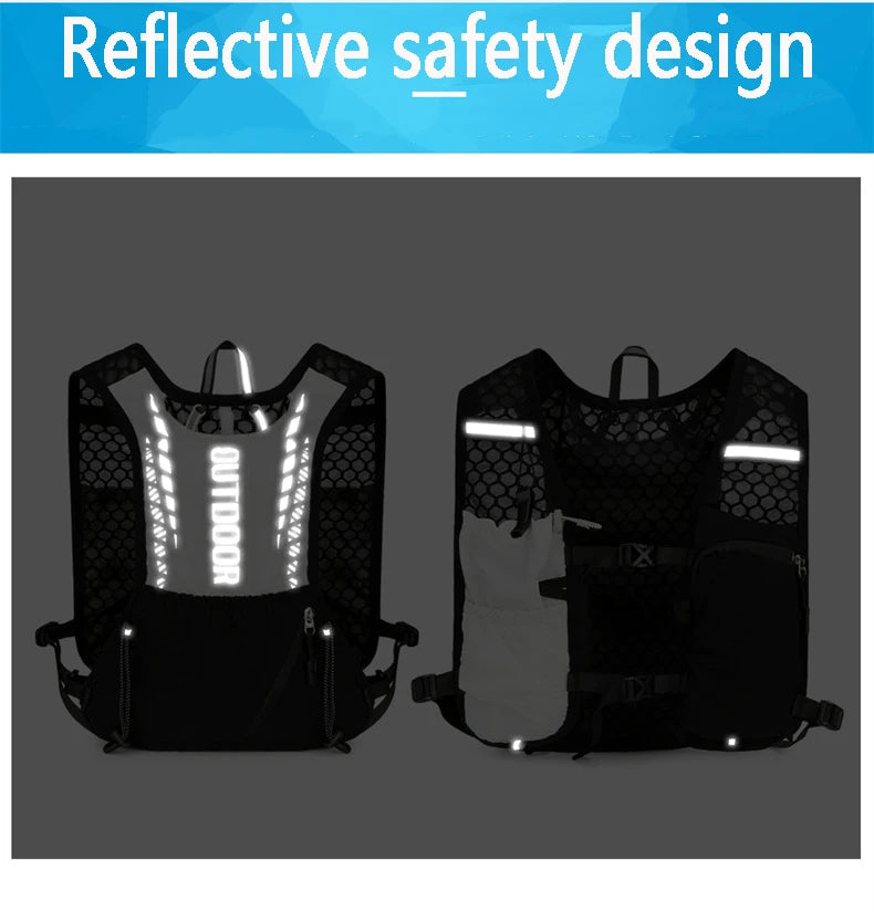 Reflective Running Hydration Vest Cycling Backpack