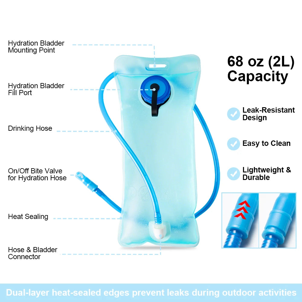 Hydration backpack 2L, lightweight for cycling & hiking