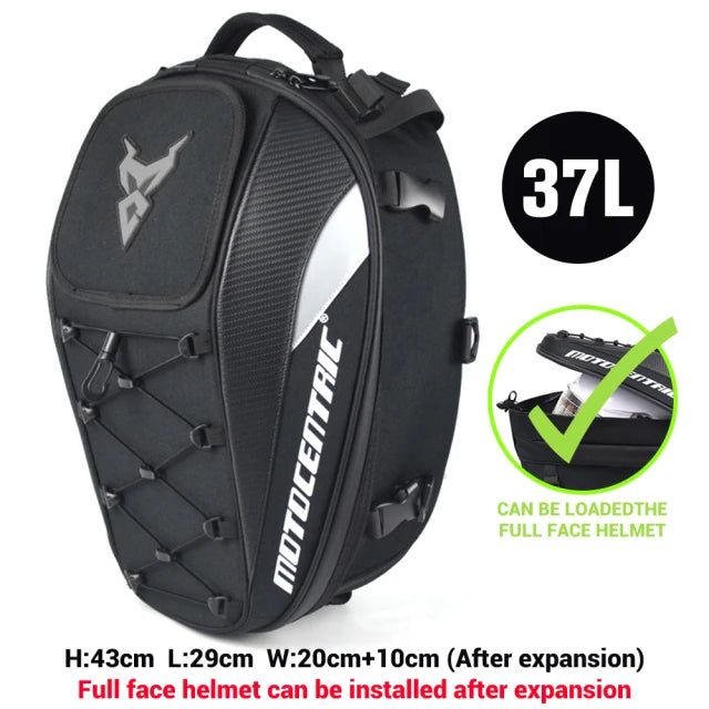 37L waterproof motorcycle rear seat bag, durable