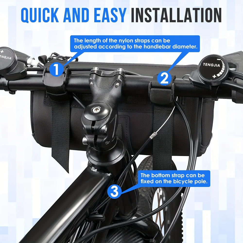 Bike Handlebar Roll Bag Waterproof Reflective