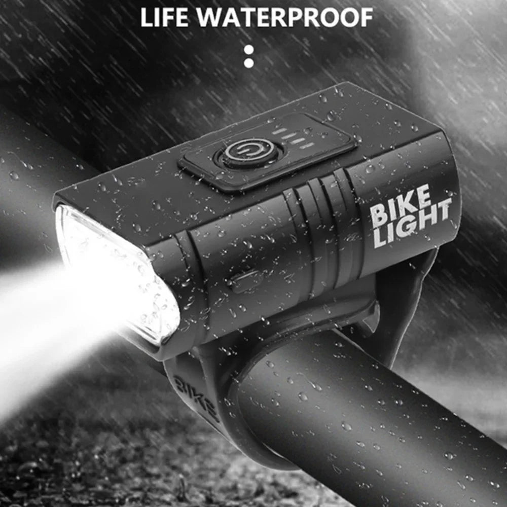 Waterproof USB Bike Headlight with Power Display
