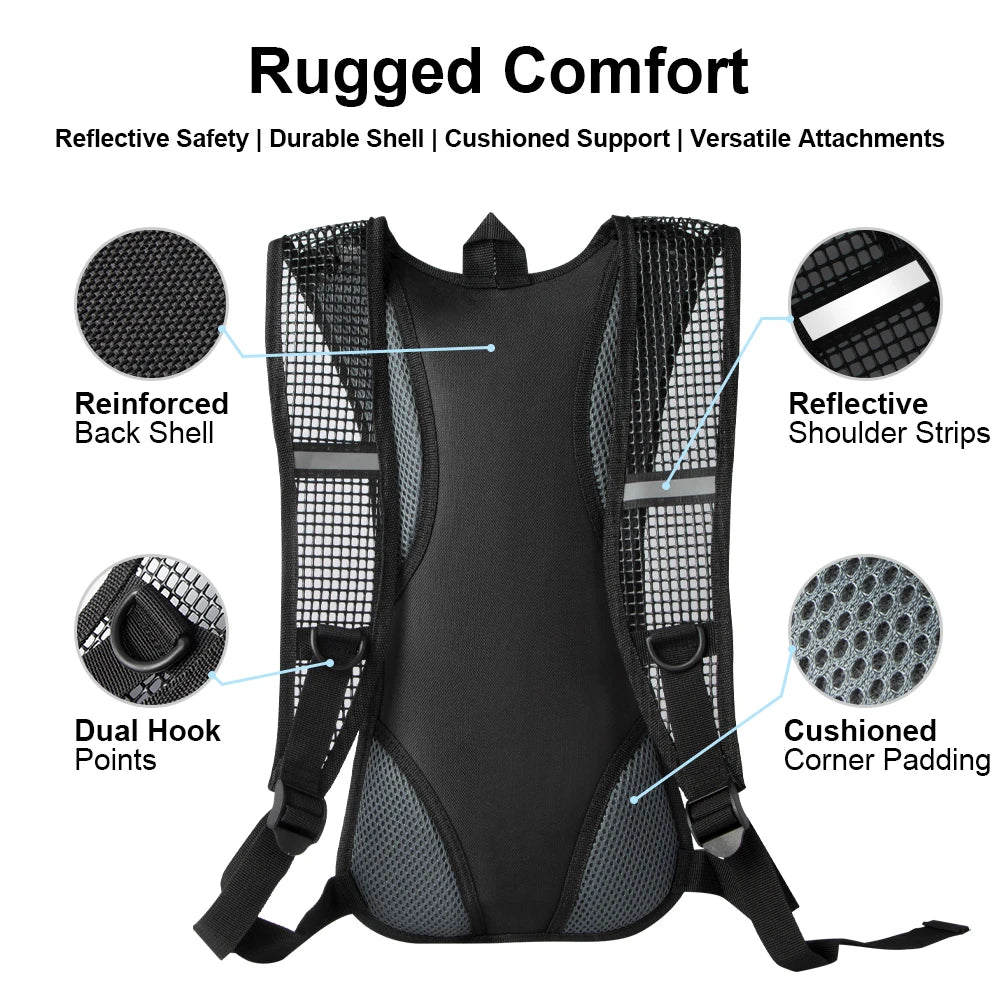 Hydration backpack 2L, lightweight for cycling & hiking