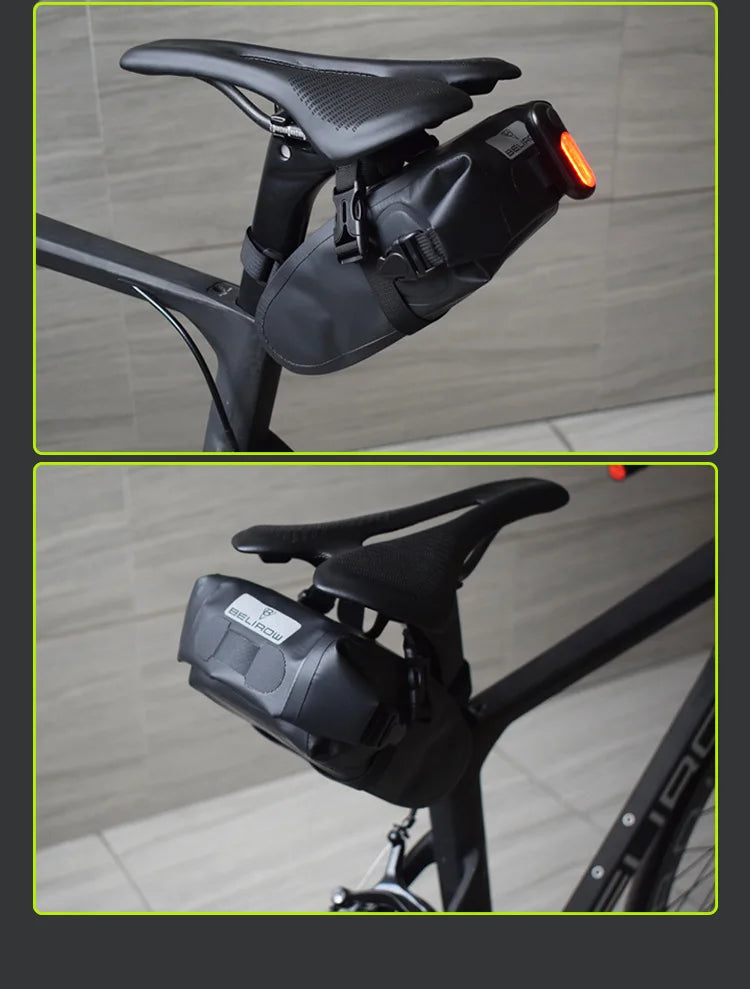 Waterproof bike saddle bag for MTB & road cycling