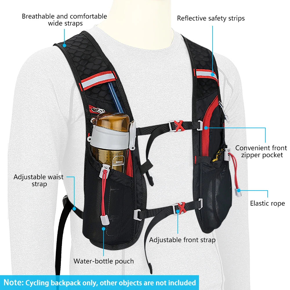 2L Hydration Backpack, Lightweight for Running & Cycling
