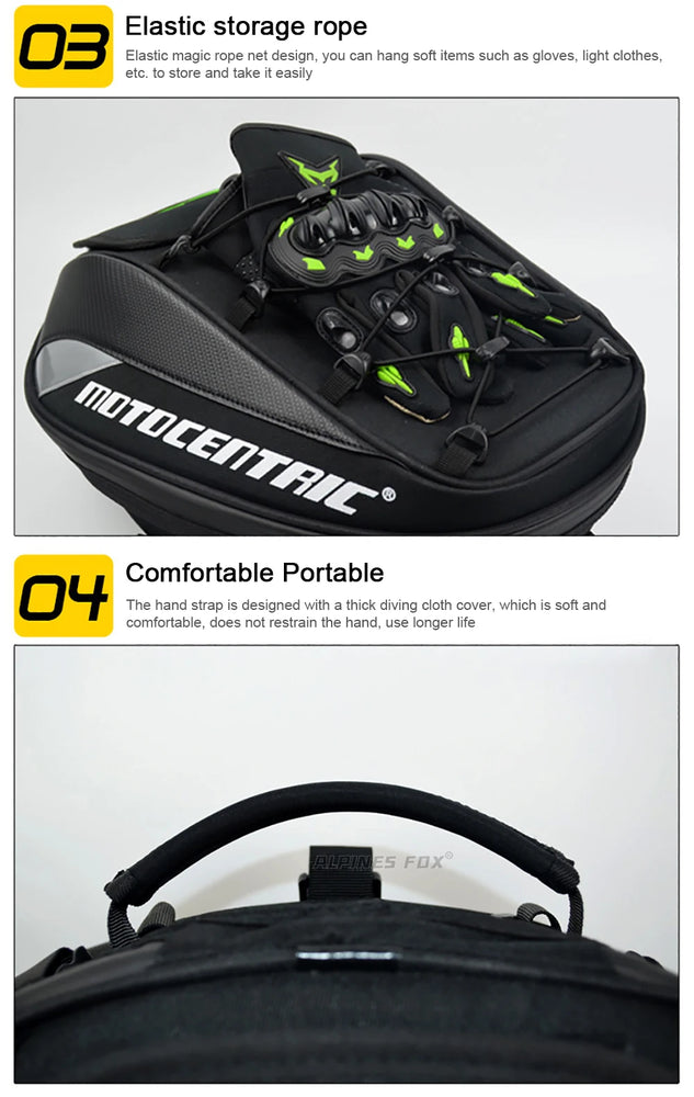 37L waterproof motorcycle rear seat bag, durable