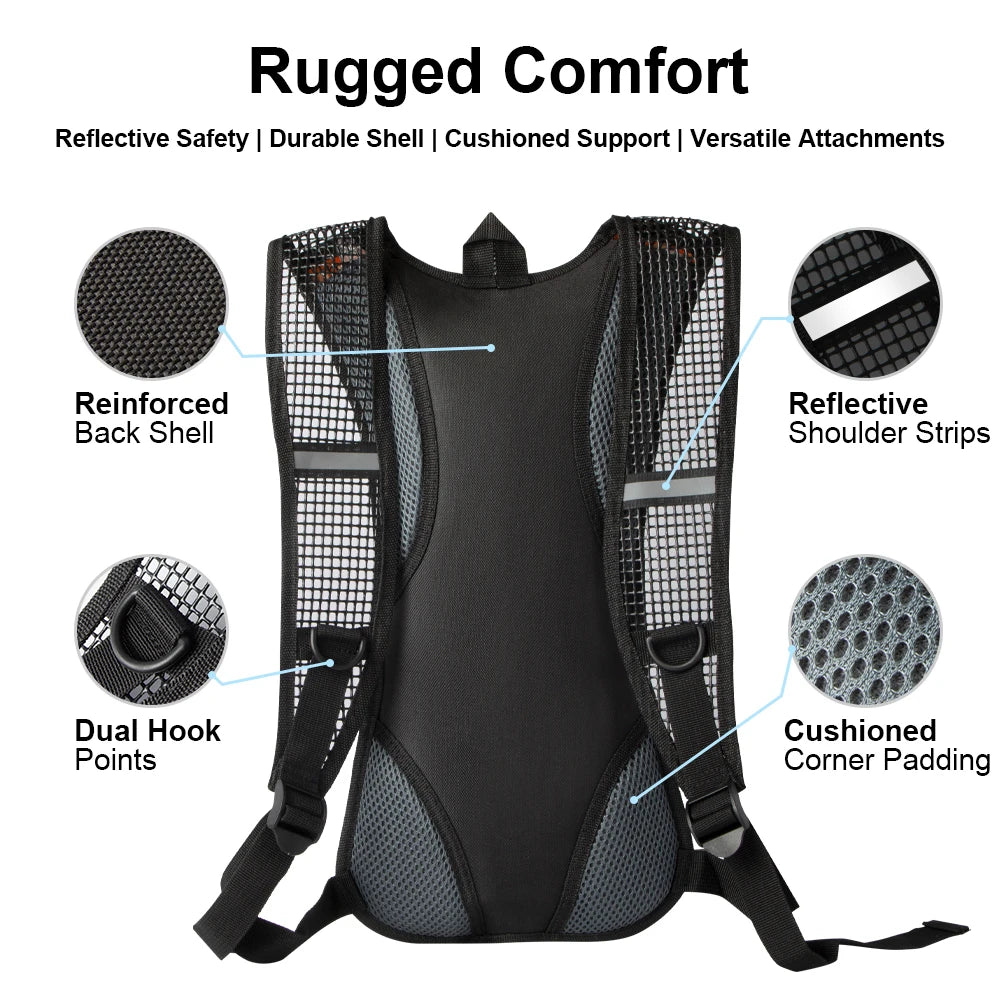Hydration backpack 2L, lightweight for cycling & hiking