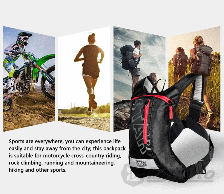 Hydration backpack 2L for cycling, motocross & hiking