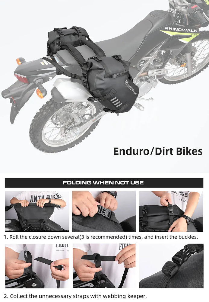 Rhinowalk waterproof motorcycle pannier bags 18–48L
