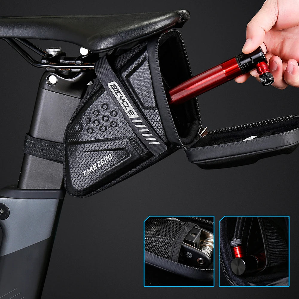 1L Bike Saddle Bag EVA Hard Shell Reflective Waterproof