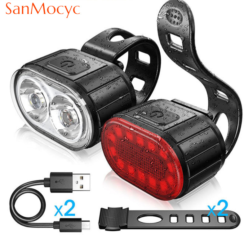 Waterproof LED Bike Headlight & Taillight Set