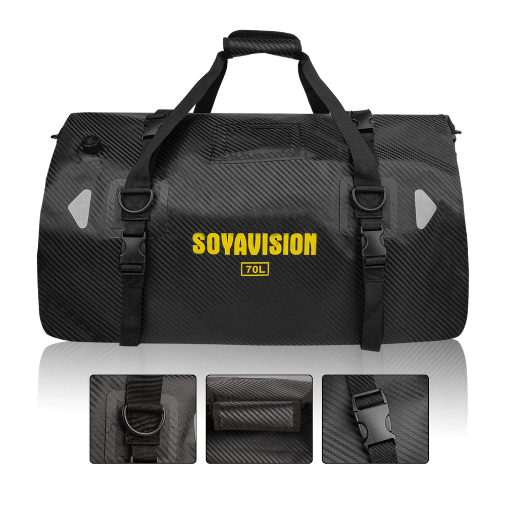 Waterproof motorcycle tail bag, 20–66L travel pack
