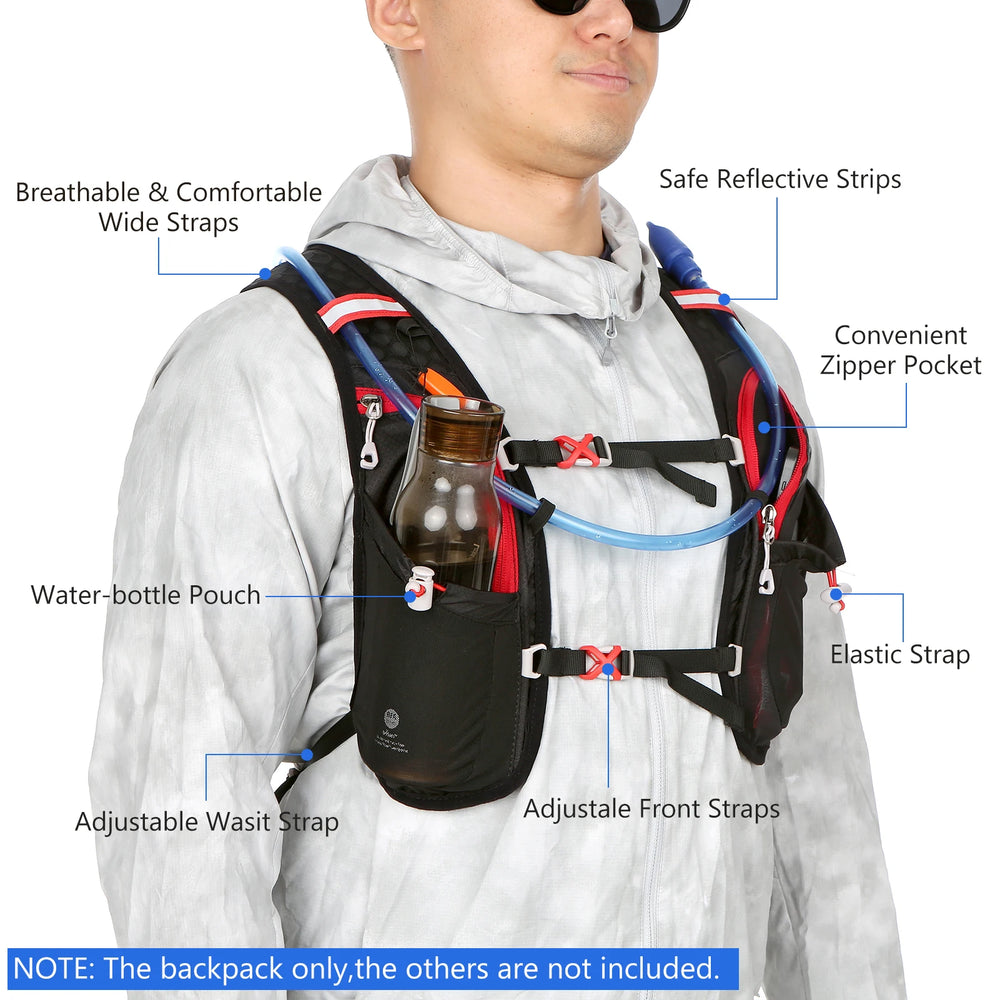 2L Hydration Backpack, Lightweight for Running & Cycling