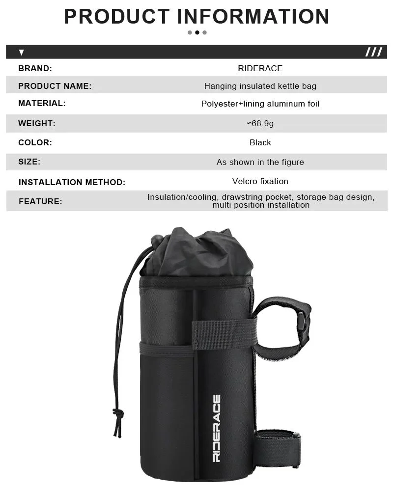 RIDERACE Cycling Bottle Pouch Handlebar Bag