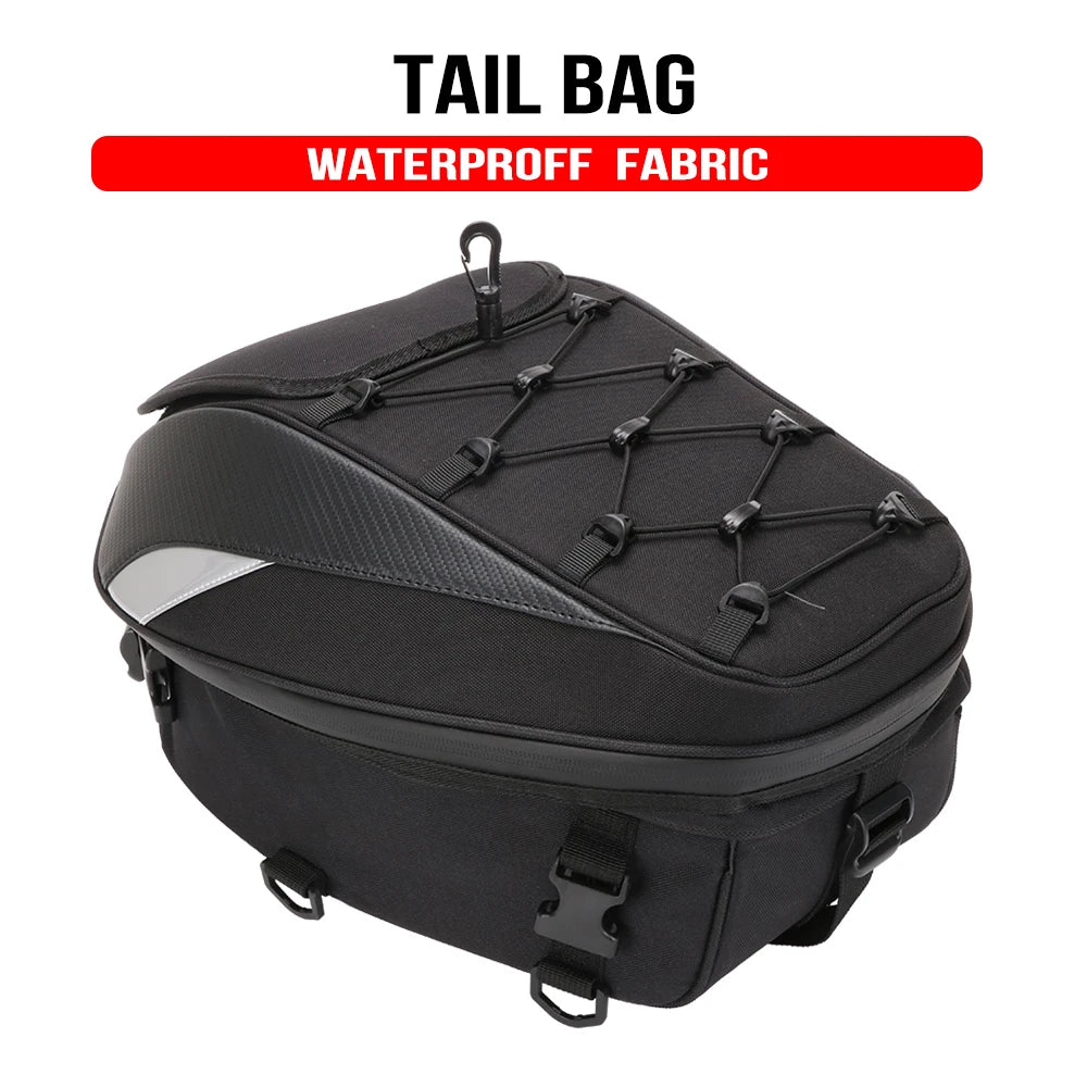 Motorcycle rear seat bag, waterproof & multi-use