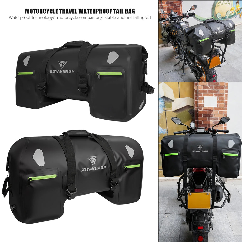 Waterproof motorcycle seat bag, travel luggage