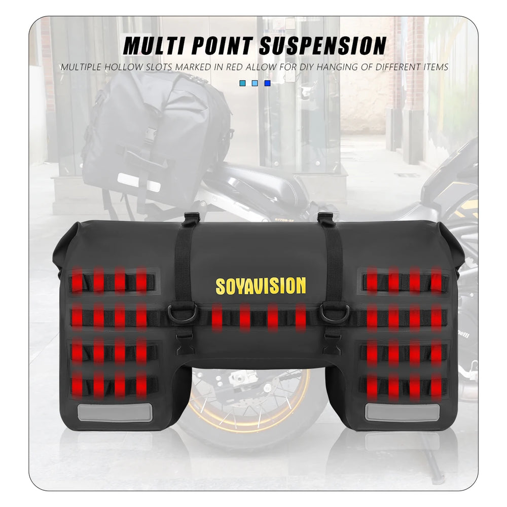 Waterproof motorcycle seat bag, travel luggage