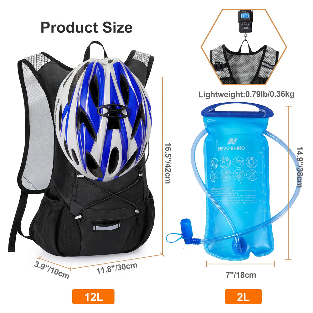 2L Hydration Pack Lightweight Running Cycling Backpack