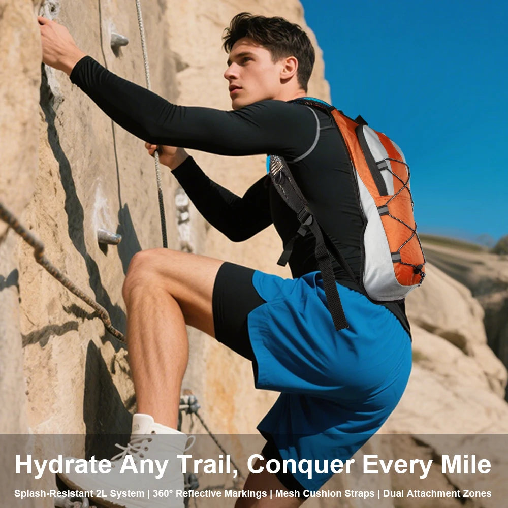 Hydration backpack 2L, lightweight for cycling & hiking