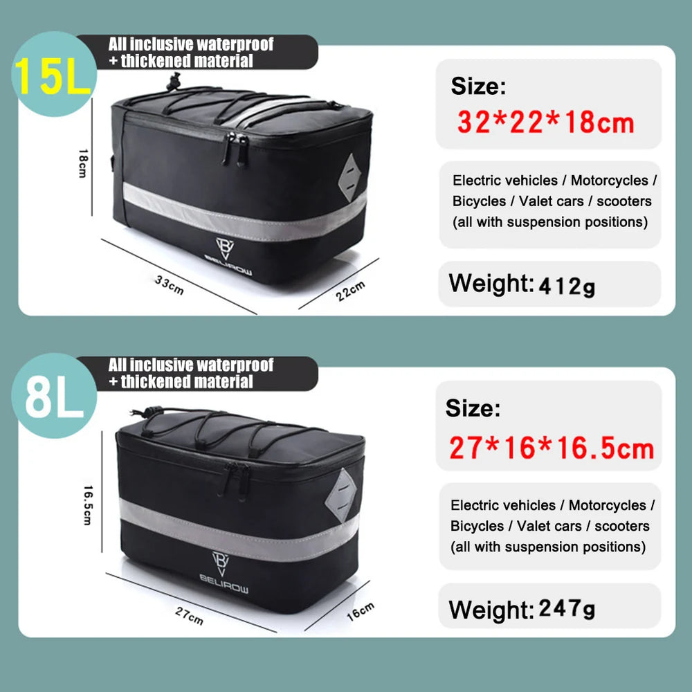 Waterproof Bicycle Rear Carrier Bag Multifunctional