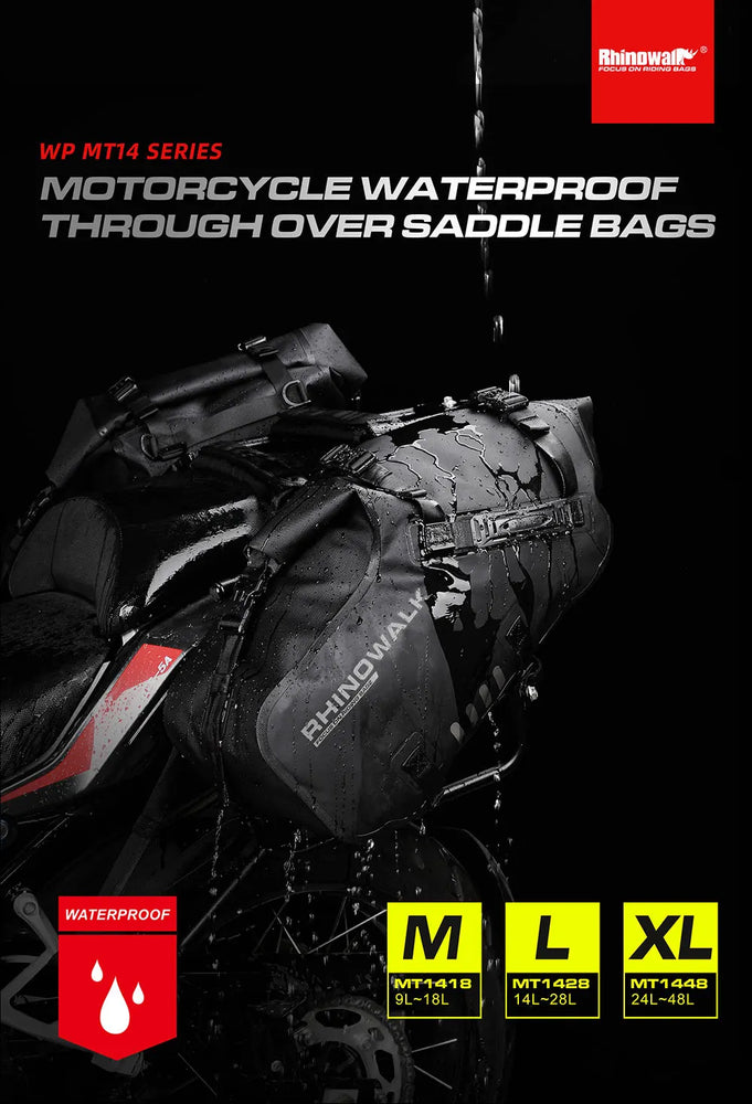 Rhinowalk waterproof motorcycle pannier bags 18–48L
