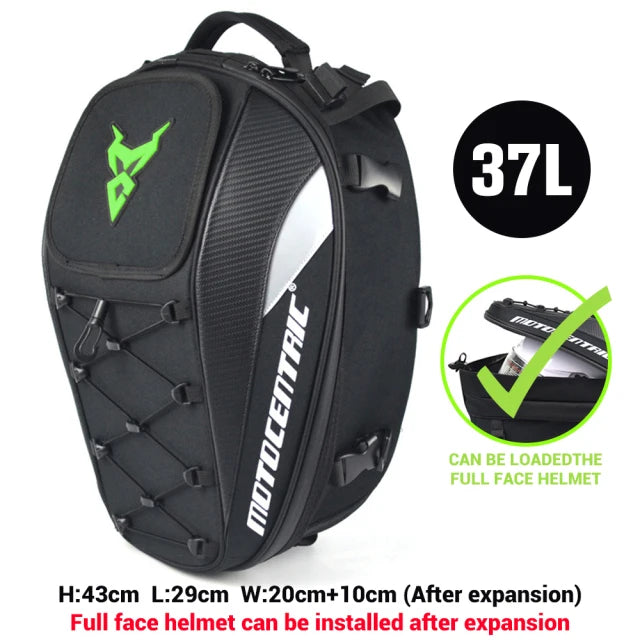 37L waterproof motorcycle rear seat bag, durable