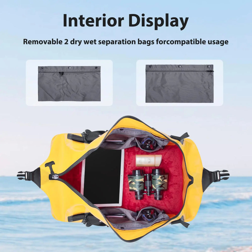 50L motorcycle dry bag for camping, boating & travel