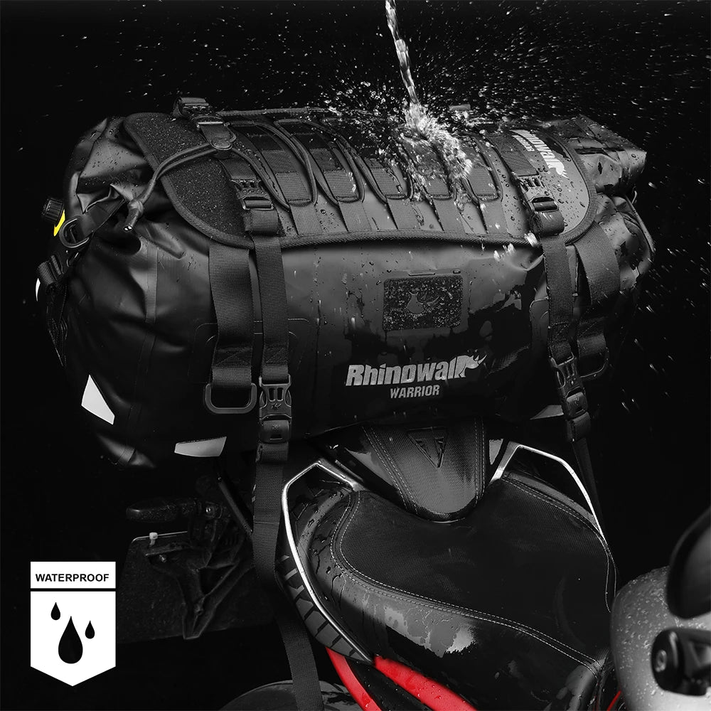 20–65L motorcycle back seat bag, waterproof MOLLE